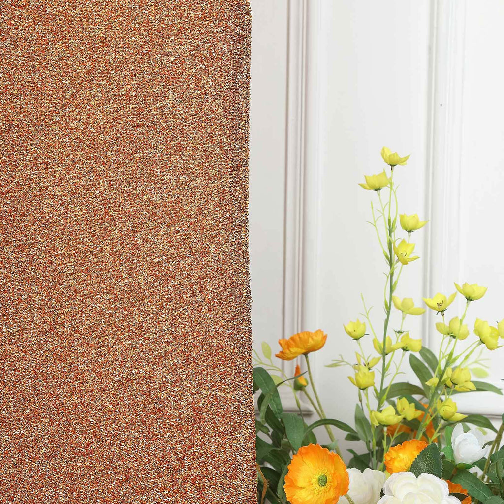 5ft Antique Gold Shimmer Tinsel Spandex Chiara Backdrop Stand Cover For Fitted Round Top Wedding Arch