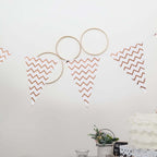 7.5ft Rose Gold Chevron Print Triangle Pennant Flag Party Banner - Clearance SALE