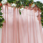 5ftx14ft Dusty Rose Chiffon Curtain Panel, Durable Flame Resistant Backdrop Ceiling Drapery With Rod Pocket