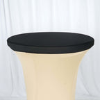 Spandex Table Top Cover Black Fitted Cocktail Topper - Wrinkle-Free Table Topper