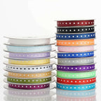 25 Yards 3/8" Eggplant Grosgrain Polka Dot Ribbon