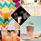 12-Pack Plastic Party Cups Clear Gold Glitter - Durable Disposable Tumblers for Drinks 17oz 6"