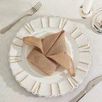 5 Pack Faux Linen 20"x20" Napkins Natural - Slubby Textured & Wrinkle Resistant Cloth Napkins