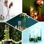 6-Pack Glass Cylinder Vases Square Clear - Durable Heavy Duty Floral Centerpieces for Weddings 18"