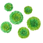 Set of 6 Mint Green Carnation 3D Paper Flowers Wall Decor - 7",9",11"