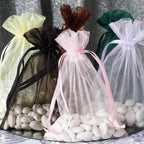 10 Pack 6"x9" Gold Organza Drawstring Wedding Party Favor Gift Bags
