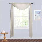 18ft Silver Sheer Organza Wedding Arch Drapery Fabric, Window Scarf Valance