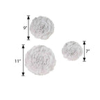 Set of 6 White Carnation 3D Paper Flowers Wall Decor - 7",9",11"