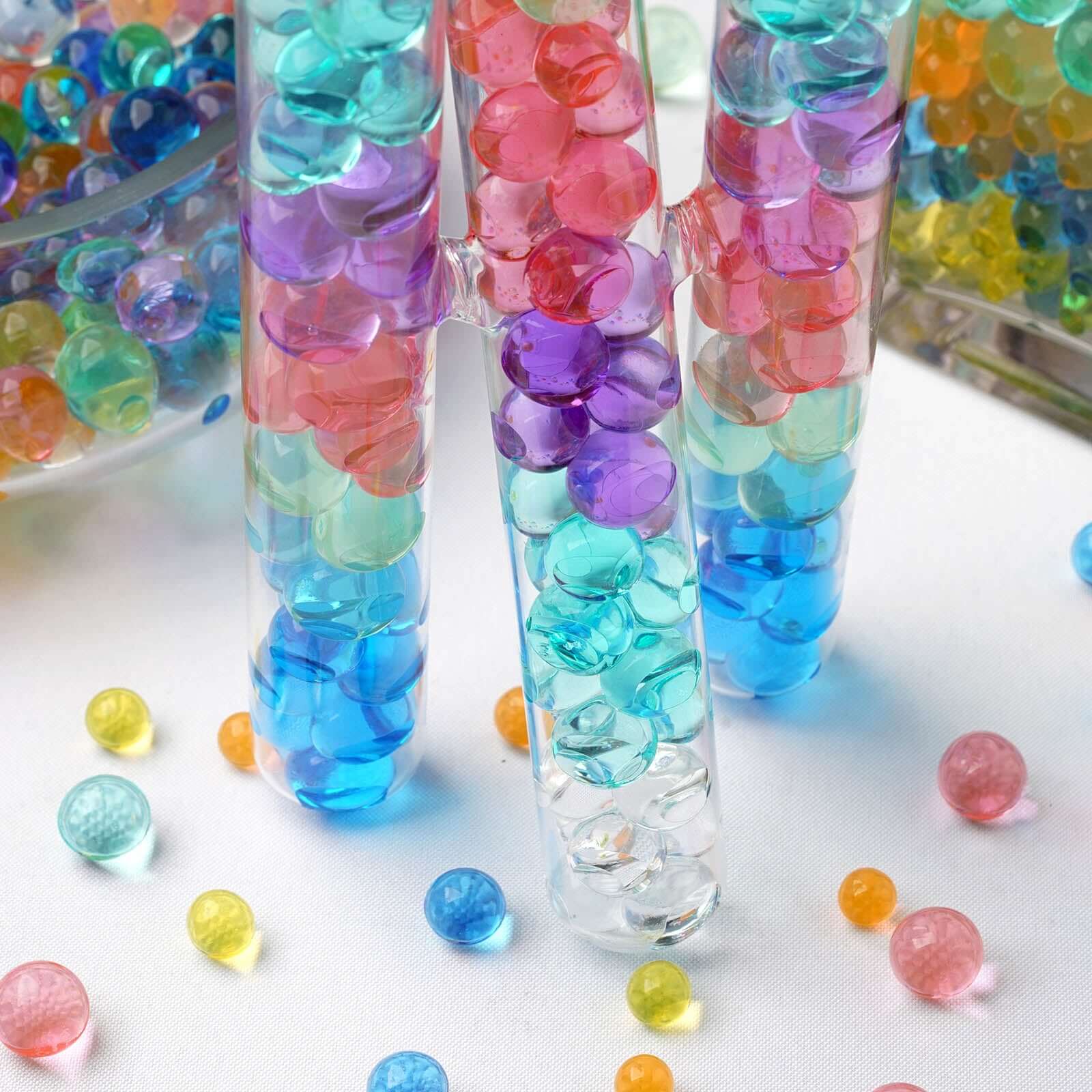 200-250 Pcs Water Gel Beads Vase Filler Clear - Small Nontoxic Jelly Balls for Floating Candles & Floral Displays