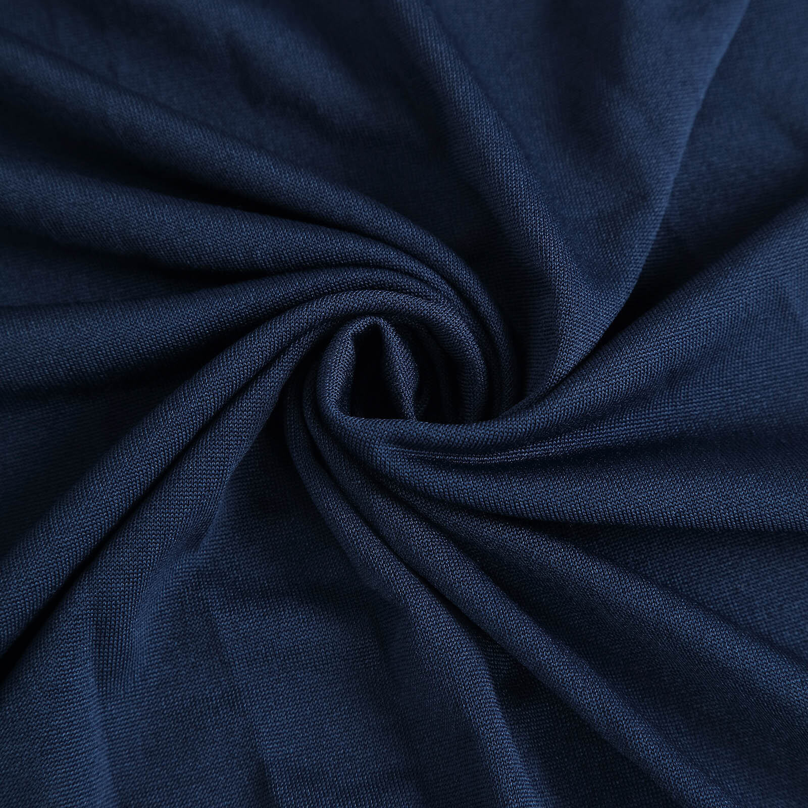 Spandex Rectangle 72"x30" Table Skirt Navy Blue with Wavy Skirt-Like Effect Table Cover