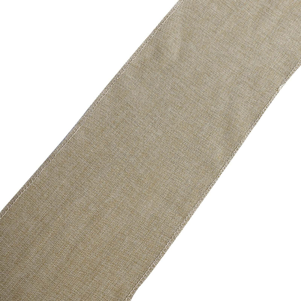 5 Pack Jute Faux Burlap 6"x108" Chair Sashes Natural - Boho Chic Linen Decor