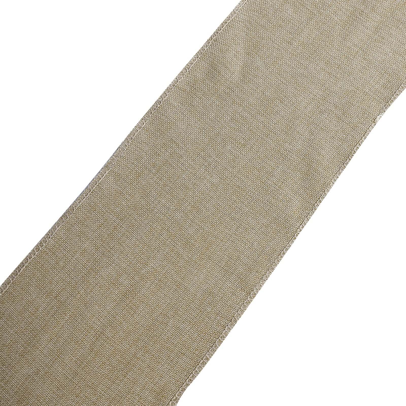 5 Pack Jute Faux Burlap 6"x108" Chair Sashes Natural - Boho Chic Linen Decor