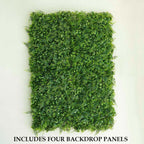 11 Sq ft. Green Boxwood Hedge Locust and Cypress Garden Wall Backdrop Mat - 4 Artificial Panels
