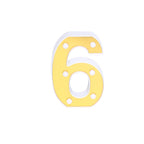 3D Marquee Number "6" Warm White 6 LED Lights Gold - Stylish Light-Up Accent for Events 6"