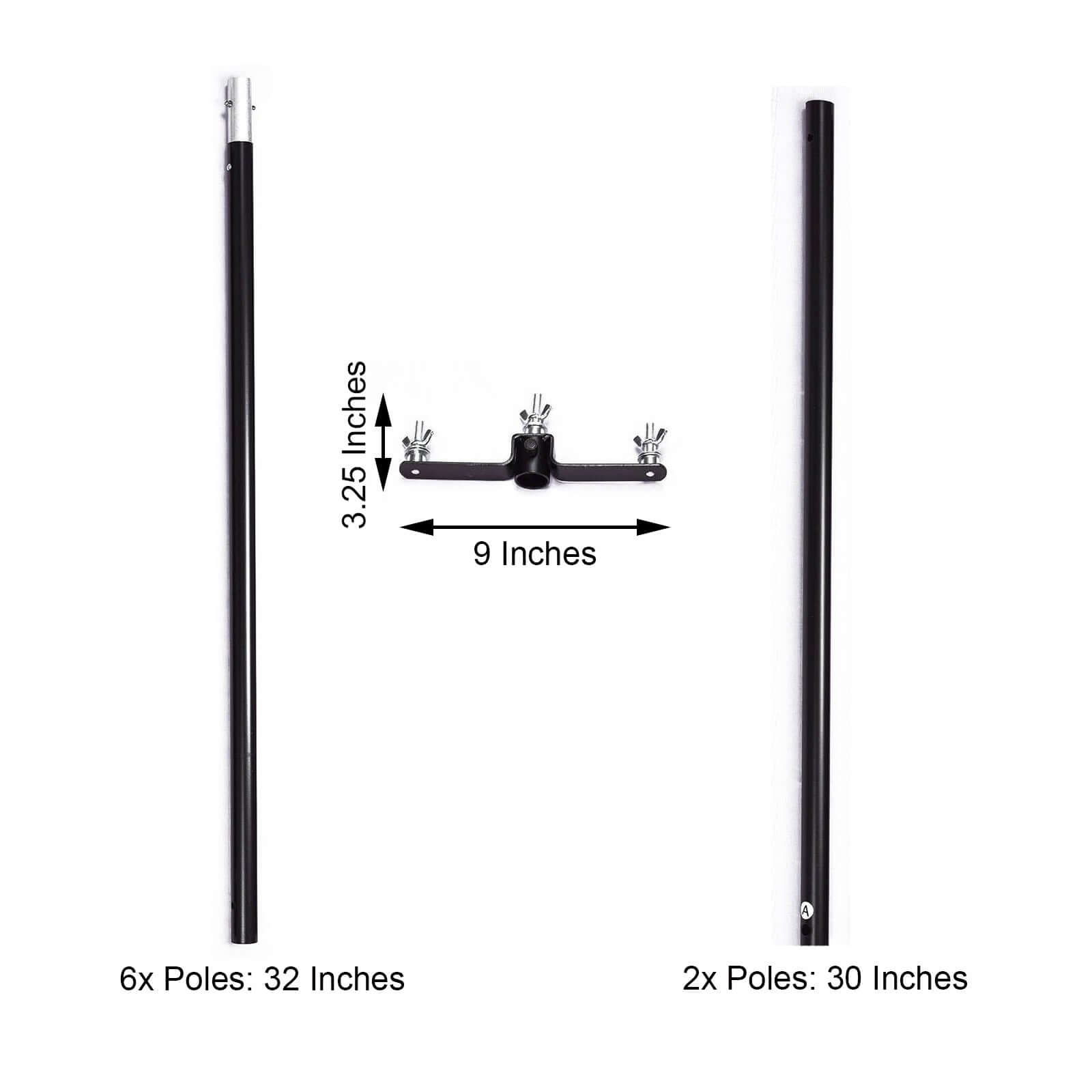 10ft DIY Adjustable Triple Crossbar Kit and Mounting Brackets For Backdrop Stands