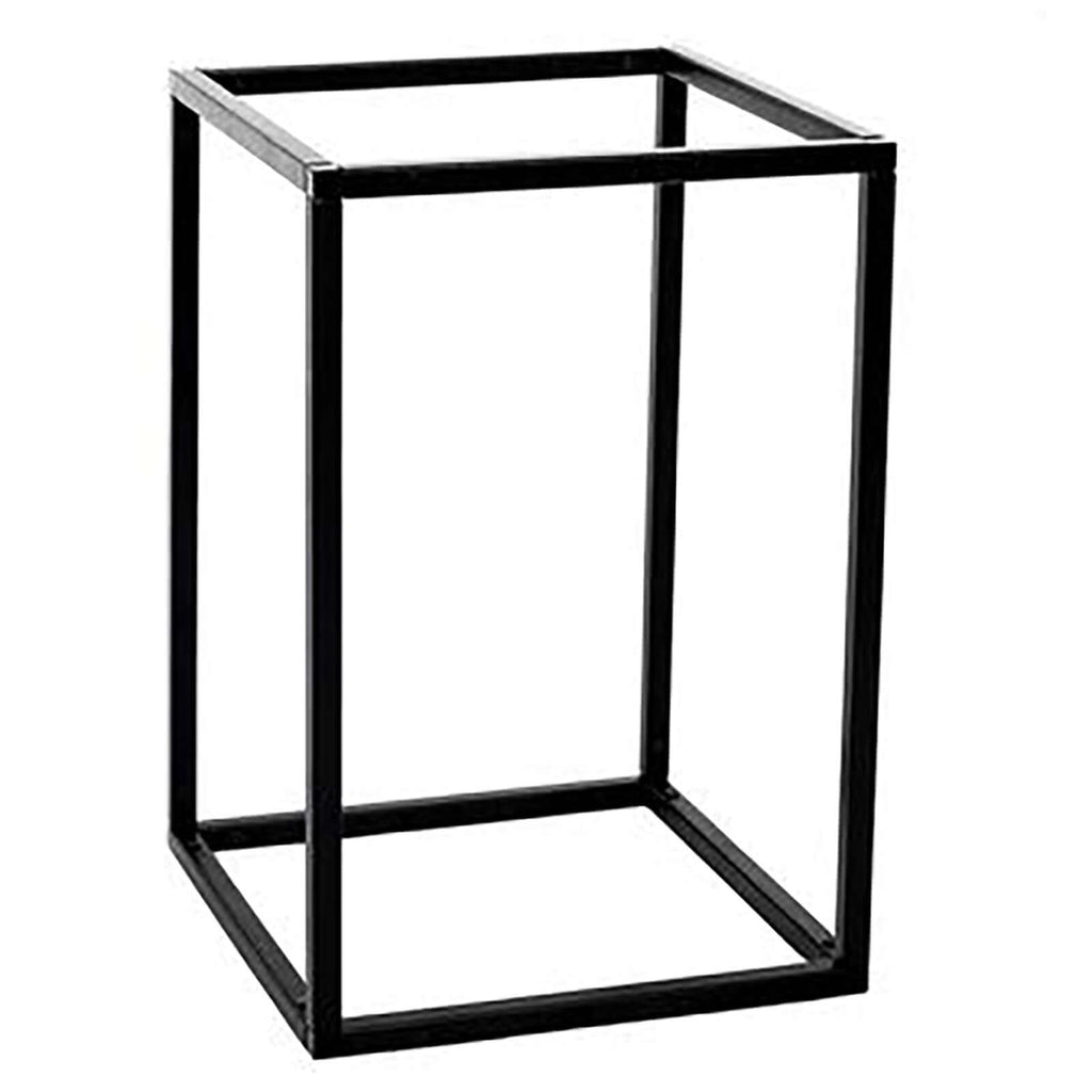 2-Pack Wedding Flower Stand Matte Black Metal Geometric Column Frame Rectangular - Versatile Floral Pedestal for Sophisticated Arrangements 12"