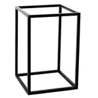 2-Pack Wedding Flower Stand Matte Black Metal Geometric Column Frame Rectangular - Versatile Floral Pedestal for Sophisticated Arrangements 12"