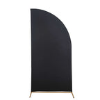 7ft Matte Black Spandex Half Moon Chiara Backdrop Stand Cover, Custom Fitted Wedding Arch Cover