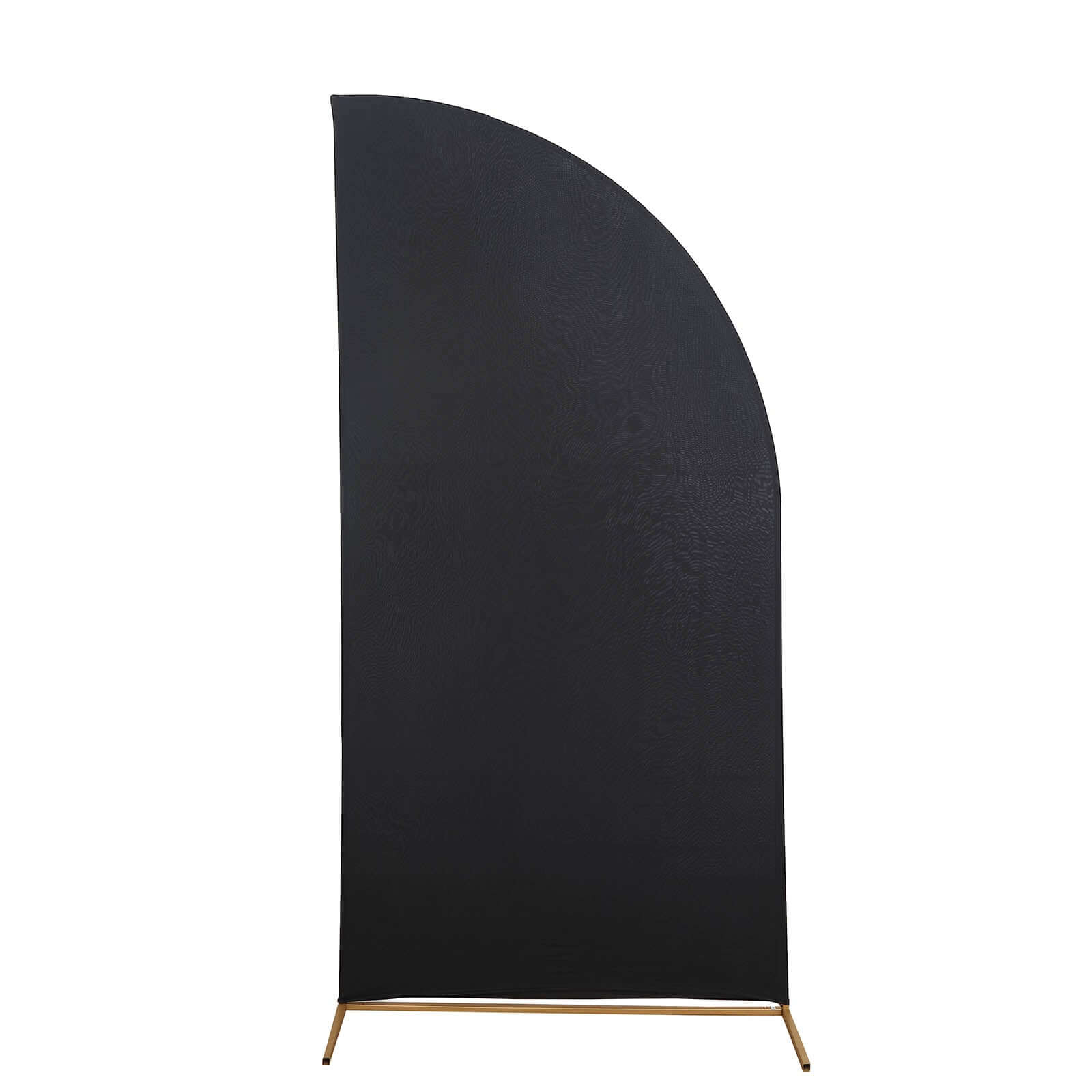 7ft Matte Black Spandex Half Moon Chiara Backdrop Stand Cover, Custom Fitted Wedding Arch Cover