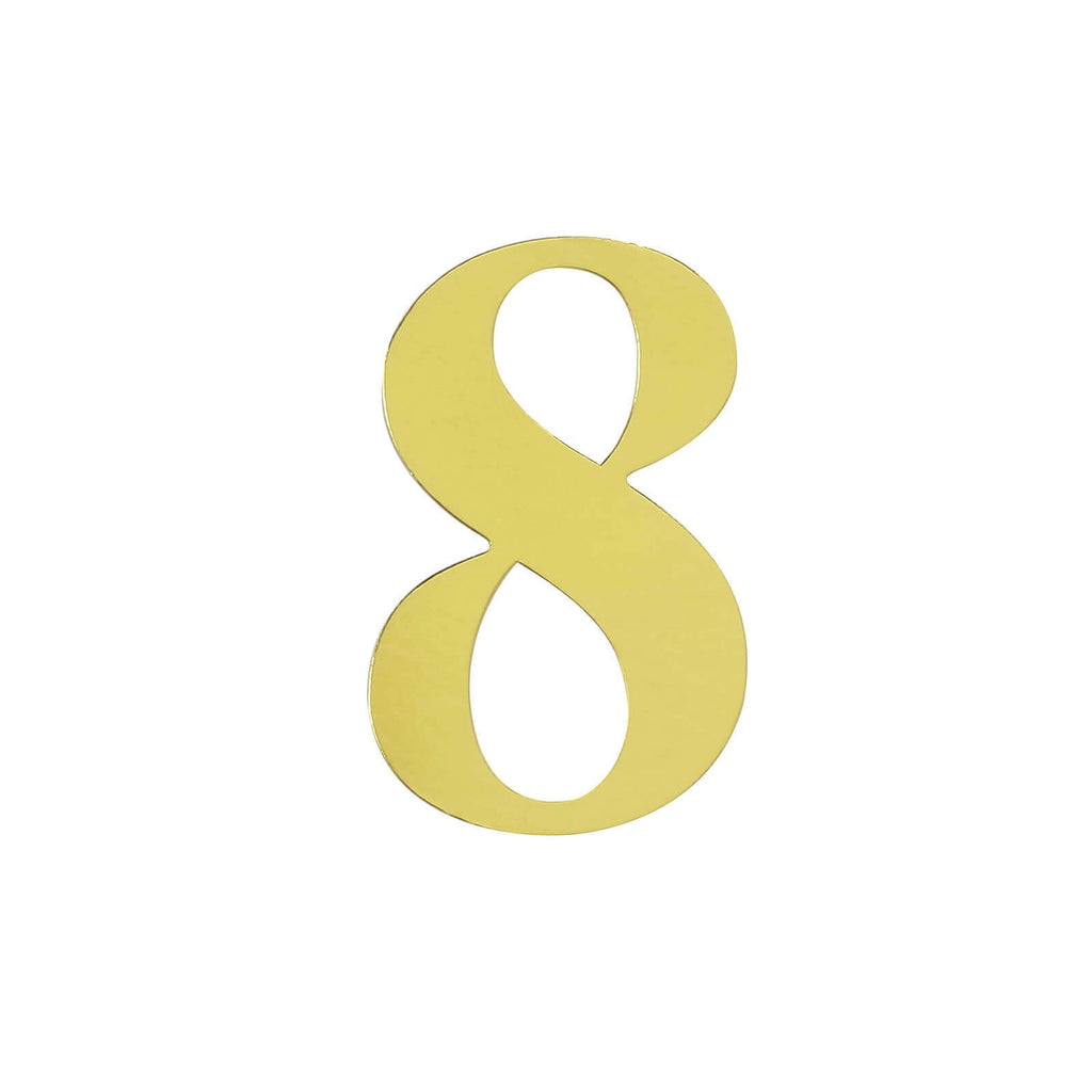 4-Pack Stickers Banner Custom 0-9 Number "8" Design Gold - Milestone Age and Date Stick-On Numbers 5"