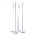 5 Pack White Balloon Centerpieces Holder with Floral Base, Table Top Balloon Stand Stick Kit - 17"