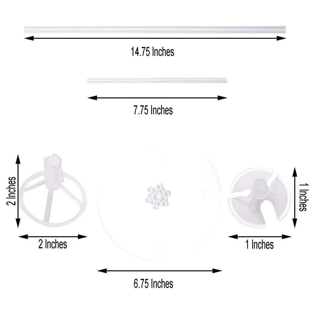 2 Pack Clear Balloon Centerpieces Holder, 30" Table Top Balloon Stand Stick Kit