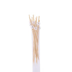 100-Pack Bamboo Cocktail Picks Natural Pearl Decorative Top Design - Eco Friendly Stir Sticks 5"
