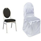 Satin Chair Covers for Banquet Chairs White with Glossy Finish - Stylish Reusable Covers for Formal Gatherings