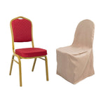 Polyester Slip On Banquet Chair Covers Nude - Stain-Resistant Reusable Durable Fabric