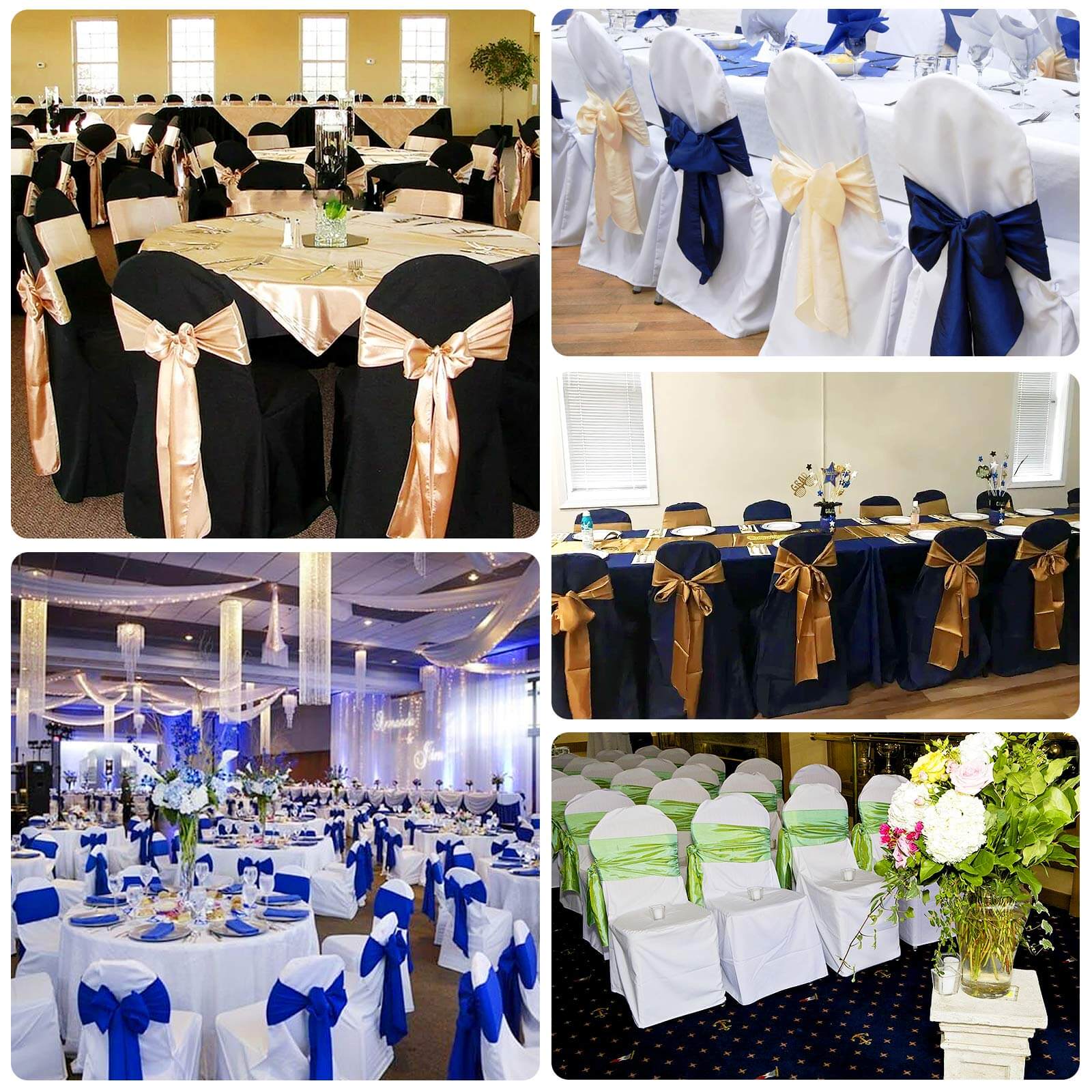 Polyester Slip On Banquet Chair Covers Dusty Blue - Stain-Resistant Reusable Durable Fabric