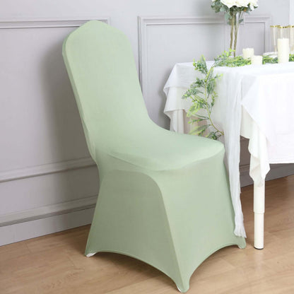Spandex Chair Cover for Banquet Chairs Sage Green - Stretch 160GSM Fabric with Slip-On Slipcover