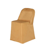 Polyester Slip On Banquet Chair Covers Gold - Stain-Resistant Reusable Durable Fabric