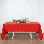 Polyester 60"x126" Rectangle Tablecloth Red - Wrinkle-Resistant Table Cover