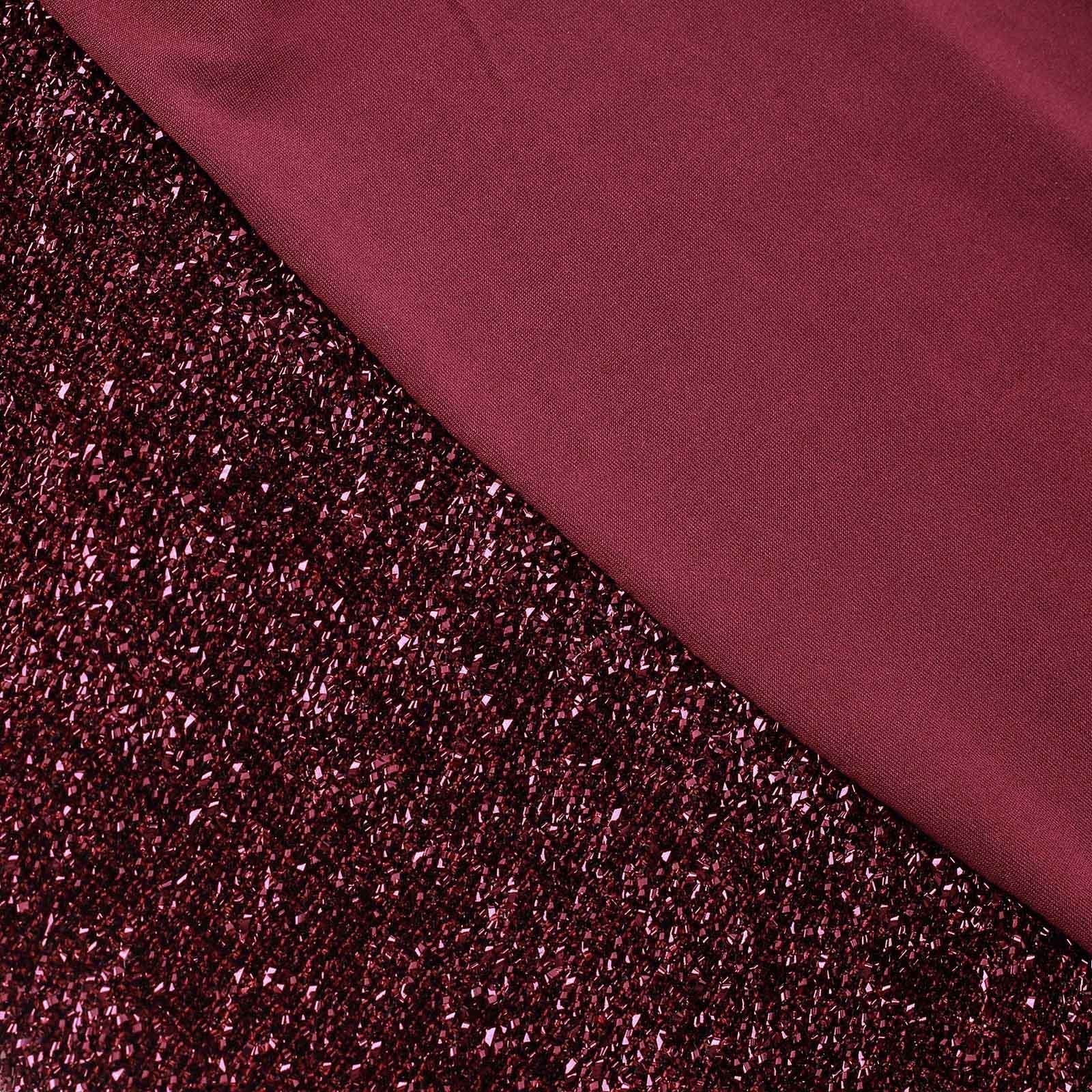 Spandex Chair Cover with Metallic Shimmer Tinsel Back for Banquet Chairs Burgundy - Fitted Slipcover