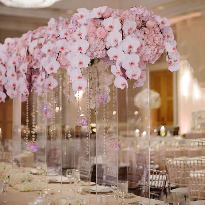 Set of 5 Clear Acrylic Display Boxes, Transparent Pedestal Risers with Interchangeable Lid and Base - 12",16",24",32",40"