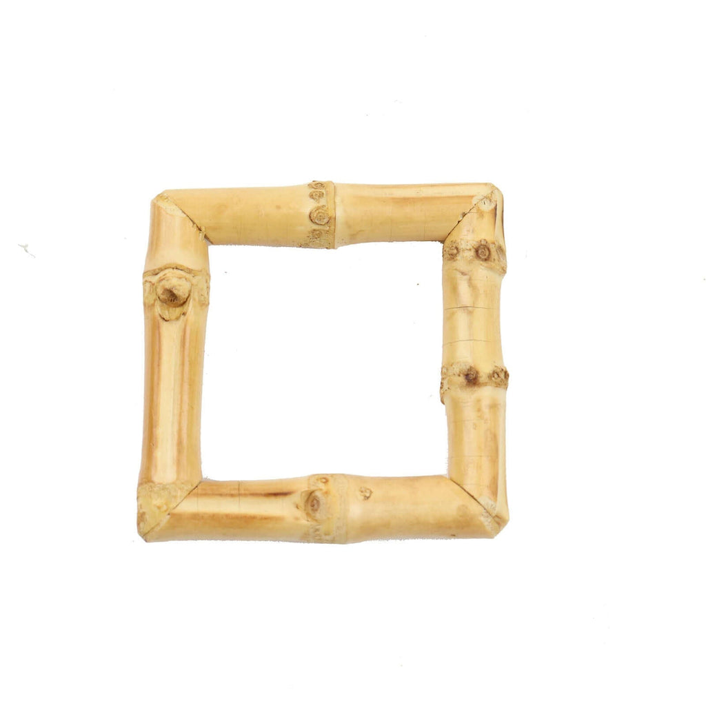 4 Pack Natural Bamboo Wooden Square Napkin Rings, Rustic Boho Chic Napkin Holders