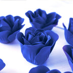 4 Pack 24 Pcs Royal Blue Scented Rose Soap Heart Shaped Party Favors With Gift Boxes And Ribbon