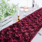 Rosette Satin 14"x108" Table Runner Burgundy - Grandiose Design