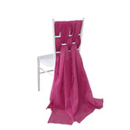 5 Pack Chiffon Chair Sashes Fuchsia - Soft & Lightweight Designer Chair Bows 22"x78"