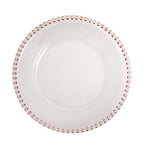 6-Pack Acrylic Round Charger Plates 13" in Clear with Rose Gold Beaded Rim, Decorative Dinner Party Serving Plates