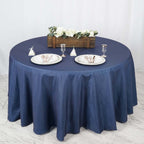 Polyester 120" Round Tablecloth Dark Denim Blue - Seamless Faux Denim Design for Stylish Gatherings