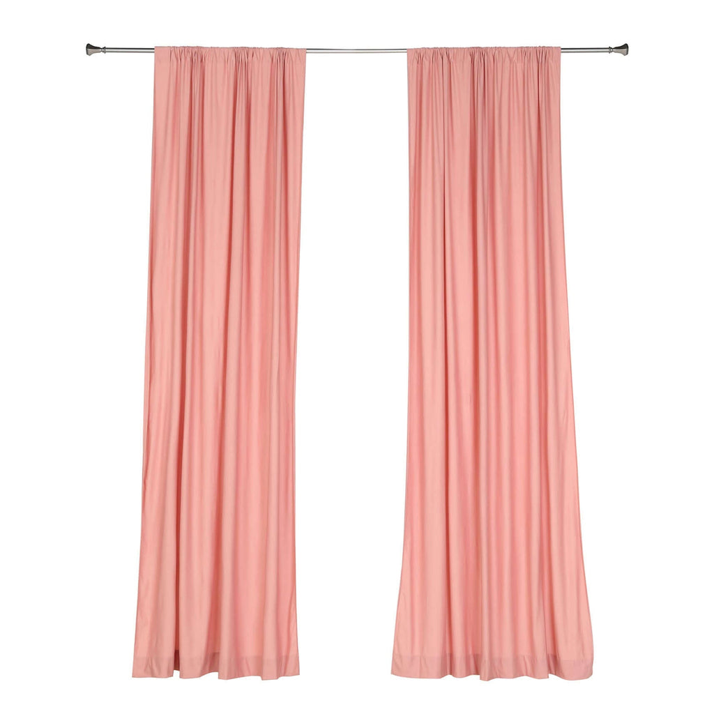 2 Pack Dusty Rose Scuba Polyester Event Curtain Drapes, Durable Flame Resistant Backdrop Event Panels Wrinkle Free with Rod Pockets - 10ftx10ft