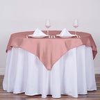 Polyester 54"x54" Table Overlay Square Tablecloth Dusty Rose - Wrinkle-Resistant & Durable Table Cover