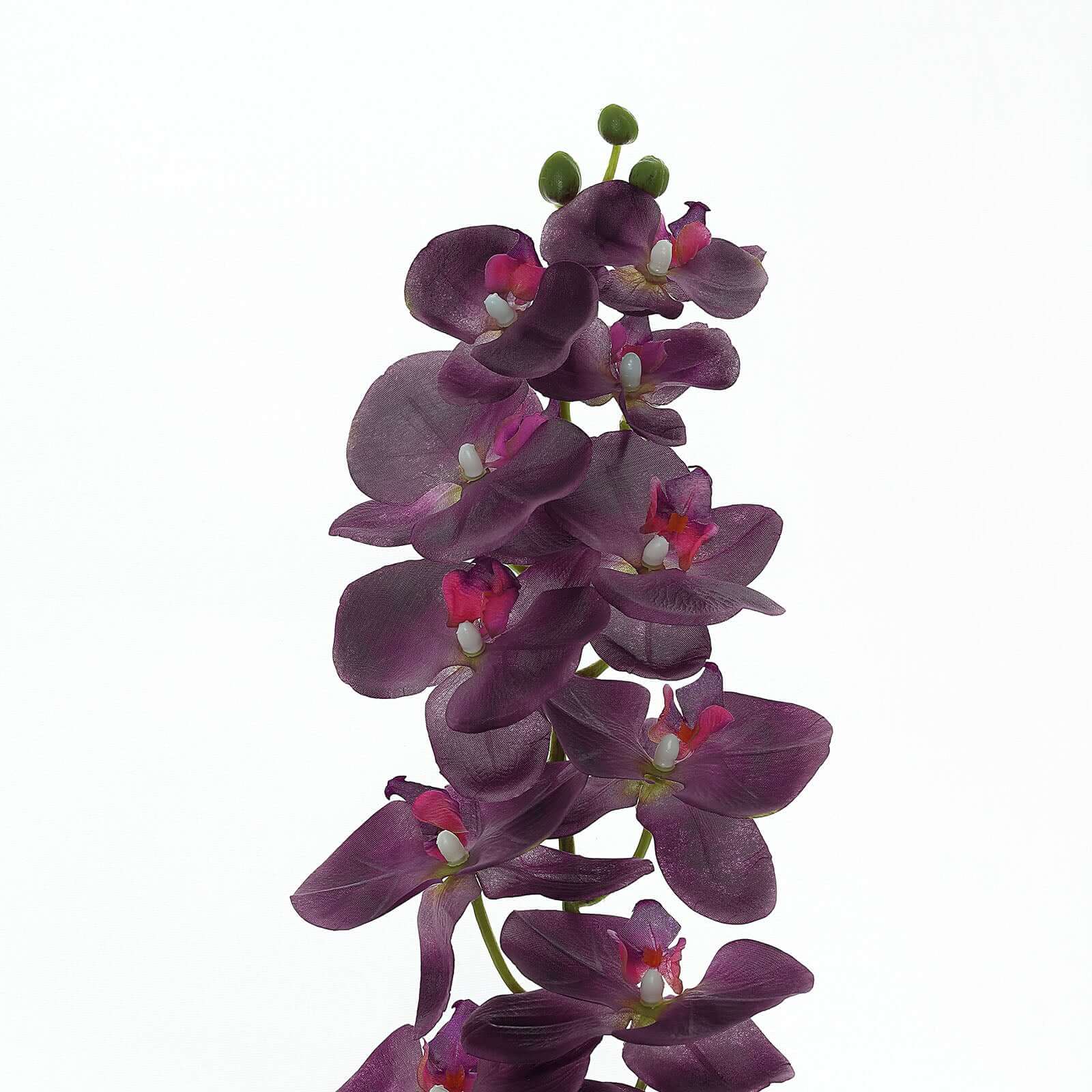 2 Stems 40" Tall Eggplant Artificial Silk Orchid Flower Bouquets