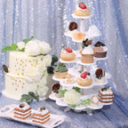 5-Tier Plastic Cupcake Holder Stand White - Dessert Tower with Scalloped Edge Design Versatile Display for Sweet Treats 18"
