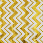 20-Pack Paper Dinner Napkins with Chevron Design Metallic Gold - Disposable 3 Ply Cocktail Napkins for Weddings