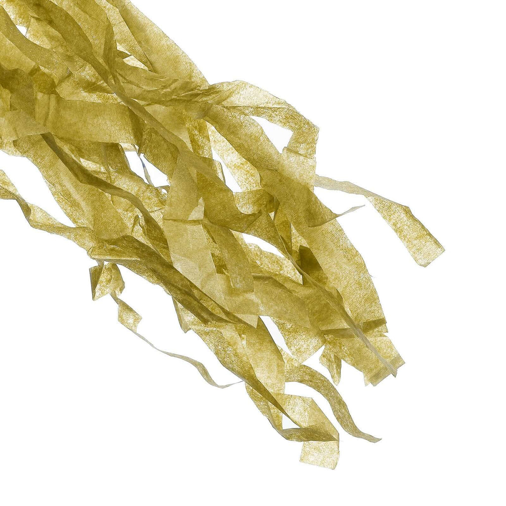 12 Pack Pre-Tied Gold Paper Fringe Tassels With Garland String, Hanging Streamer Banner