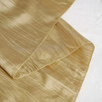 Taffeta 120" Round Tablecloth Gold - Seamless Accordion Crinkle Design for Stylish Occasions