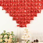 41"x36" Metallic Red Giant Heart Mylar Foil Balloon, Photo Backdrop Balloon Quilt
