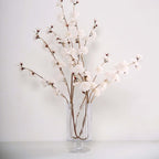 2 Branches 42" Tall Ivory Artificial Silk Carnation Flower Stems